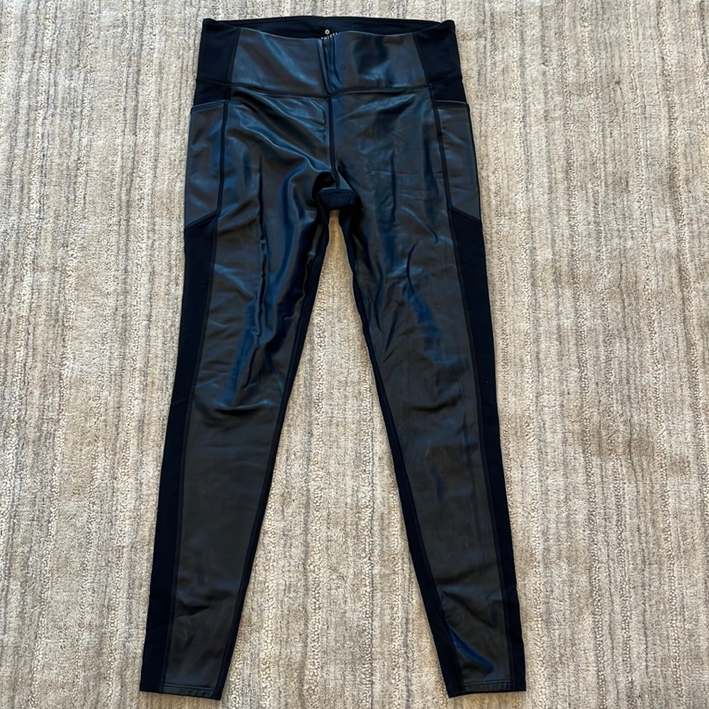 Athleta Faux Leather Pants/Leggings, Size L